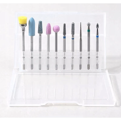 ZESTAW frezów frez diamentowych 10szt do paznokci